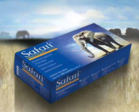 Safari Blue Nitrile Exam Gloves