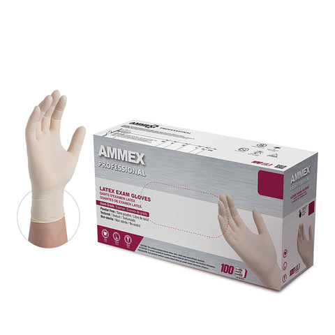 AMMEX® Professional Ivory Latex Powder Free Exam Gloves